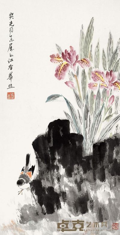 江圣华 花鸟 66.5×34cm