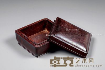 清 紫檀方形印盒 5.8×6.5×3.8cm