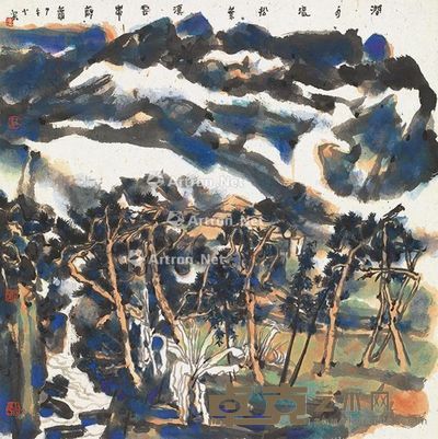 庄小尖 清溪自流 68×68cm