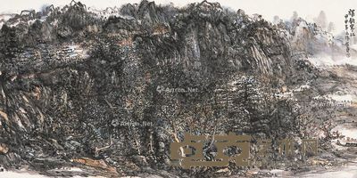李照东 独钓寒江 70×138cm