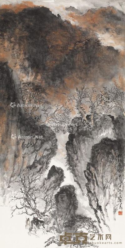 羊草 山水之三 137×68cm