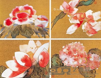 林蓝 四季吉祥系列 32×40cm×4