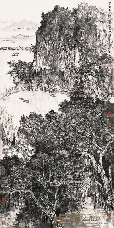 陈水兴 星湖春晓 138×69cm