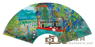 方向 临轩品茶图 20×57cm