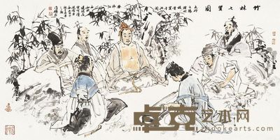 刘国辉 竹林七贤图 69×138cm