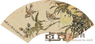 胡郯卿 双禽图 18×51cm×2