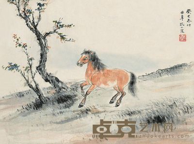 孔小瑜 奔马图 34×45cm