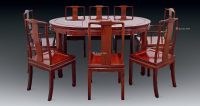 红开合款木圆台（口径117）连木椅8张全套共十件
