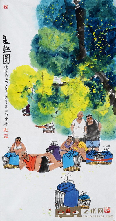 马海芳 夏趣图 69×136 约8.4平尺
