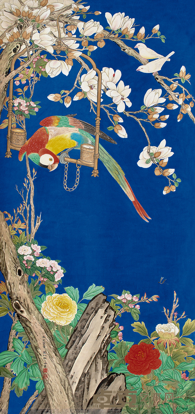 邢一峰 花鸟 132×64cm