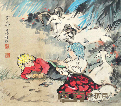 宋吟可 人物 40×40cm