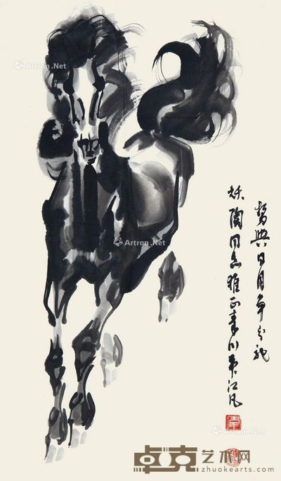 韦江凡 奔马图 69×46cm