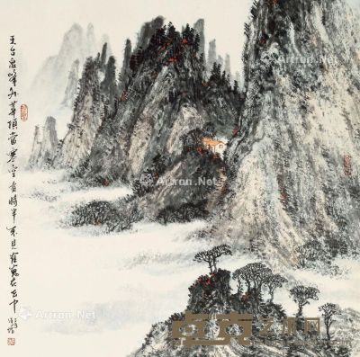 毛保增 华山绝顶 69×69cm