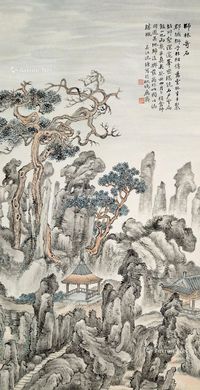 沈唐 师林奇石图