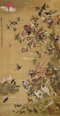 钱选 百鸟朝凤