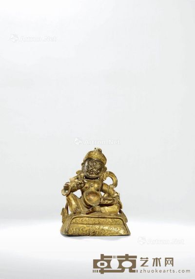 内地汉藏风格17至18世纪 财宝天王 高8.7cm