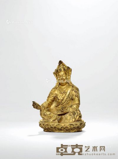 西藏18世纪 莲花生 高12.5cm
