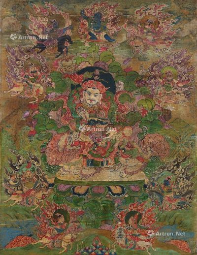 西藏18世纪 财宝天王唐卡