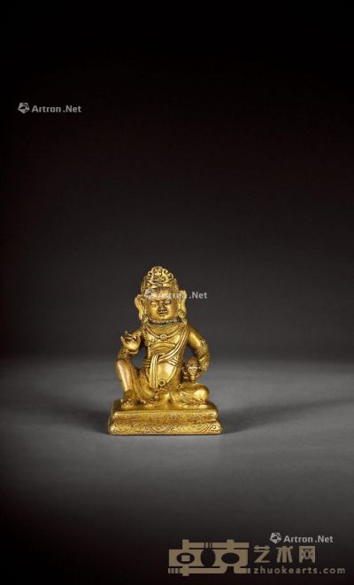 西藏18世纪 财宝天王 高6.5cm