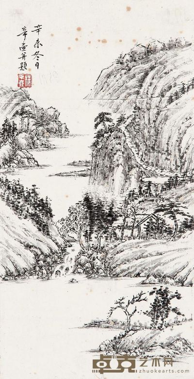楼辛壶 山水 31×16cm