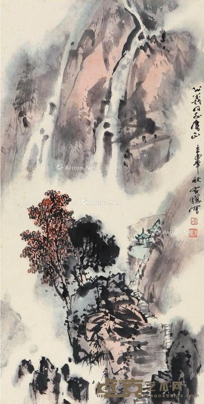 金家骥 山水 67×34cm