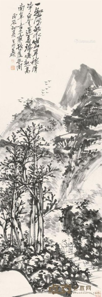 吴昌硕 山水 120×42cm
