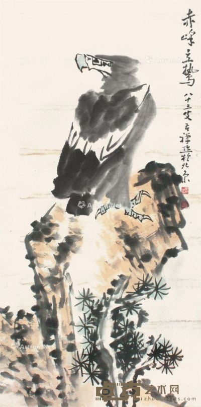 李苦禅 赤峰立鹫 137×68cm