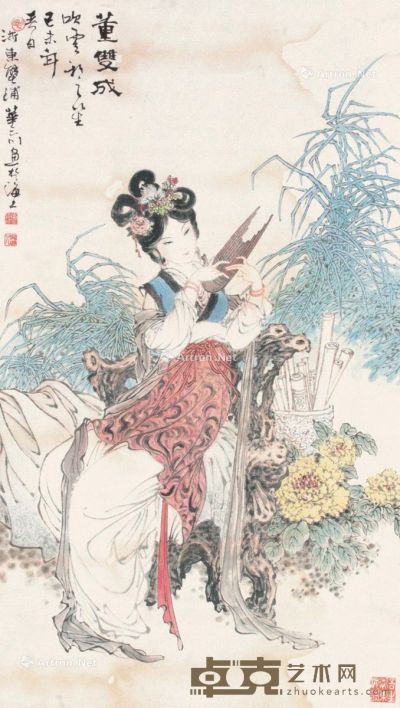 华三川 仕女 71×40cm