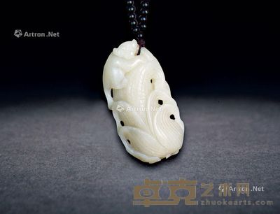 多子多福和田白玉手把件 8×4cm;重112g