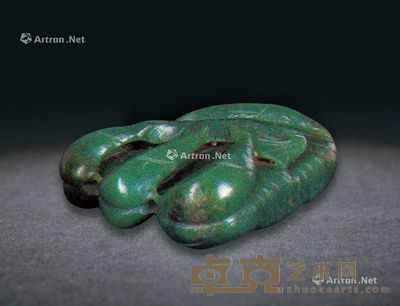 和田老坑碧玉《抓住机遇》手把件 6.9×6.1cm;重140.8g