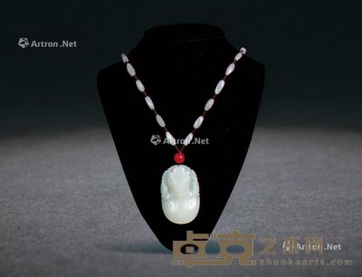 和田白玉籽料观音项链 吊坠5.5×3.5cm;总重54.6g
