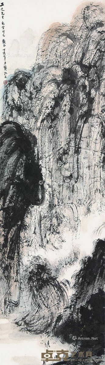 傅抱石 访友图 144×42cm
