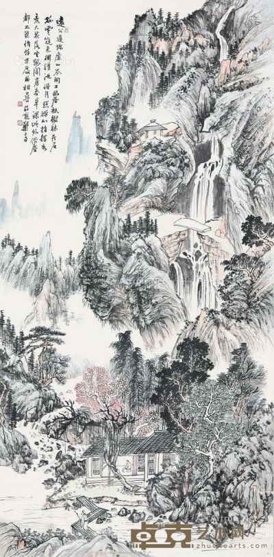 郑午昌 庐山幽居 142×70cm