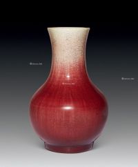 清中期 郎窑红釉石榴瓶