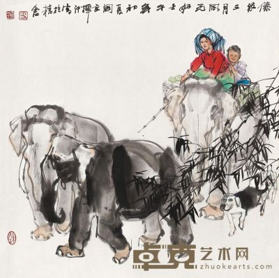 史国良 傣家三月风光好 68×67cm