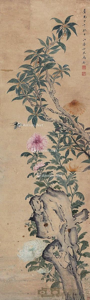 马佺 花卉 94×28cm