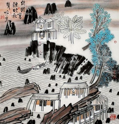 姚鸣京 山水