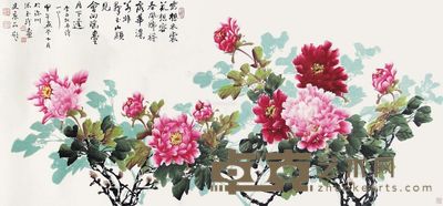 张玉珍 史京品 牡丹 84×178cm