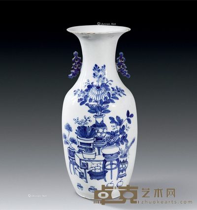 民国 青花杂宝纹大瓶 高57cm