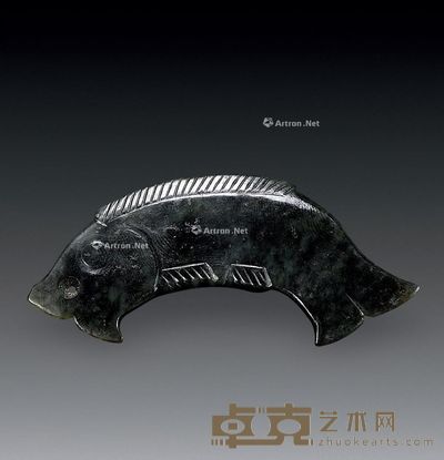 明或更早 玉鱼 7.8×2.4×0.34cm