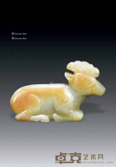 明代或更早 青黄玉鹿 6.3×4×1.3cm