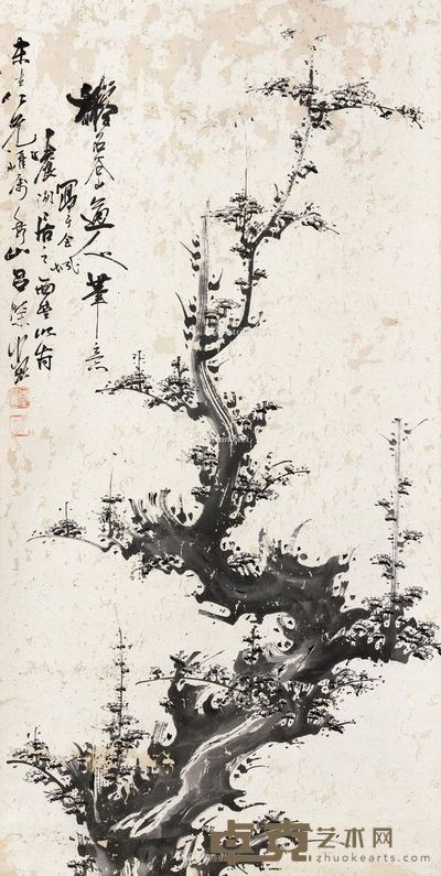 吕荣 梅花图 58×118cm