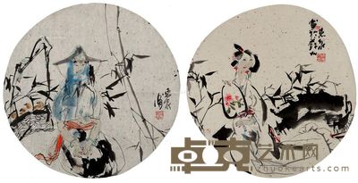 徐惠泉 圆形仕女 长58.5cm；长66cm