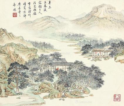 陈之佛 山水镜片
