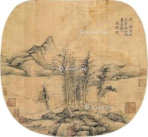 倪瓒 山水立轴