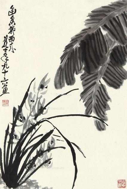 萧龙士 花卉立轴
