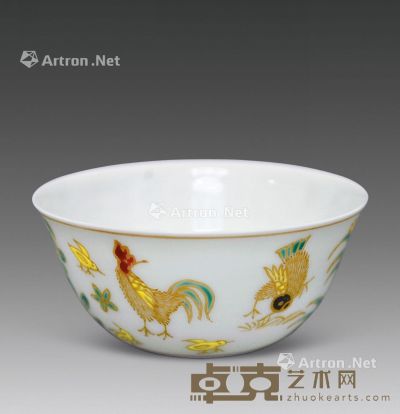 明成化 法华彩描金鸡缸杯 高3.9cm；口径8.2cm；足径3.9cm