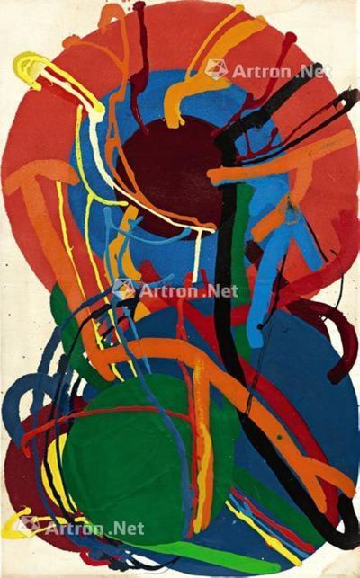 田中敦子 一九七〇年作 Work P 合成树脂漆画布 画框