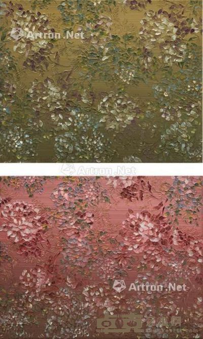 梁远苇 二〇一一年作 椭圆 （两件作品） 油画画布 each40.2×50.2cm.
