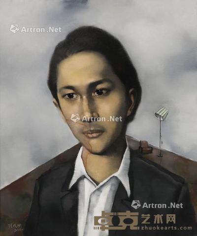 张晓刚 二〇一三年作 无题 油画画布 画框 65×55cm.